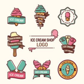 لوگوی دانلود موجود در این بسته لوگوی بستنی فروشی روی پس زمینه کرم برای لوگوی کسب و کار شما عالی است