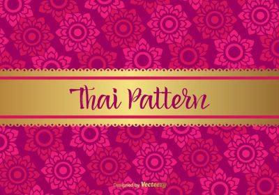 دانلود وکتور پترن پس زمینه الهام گرفته از فرهنگ صورتی زیبا تایلندی برای هر پروژه