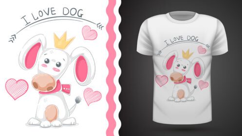 دانلود طرح ایده توله سگ زیبا برای چاپ تی شرت