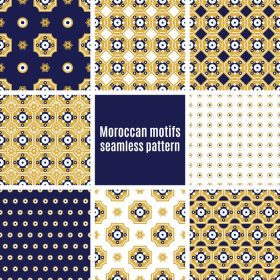 دانلود وکتور کاشی های عربی یکپارچه الگوهای یکپارچهسازی با طرح های هشتگانه