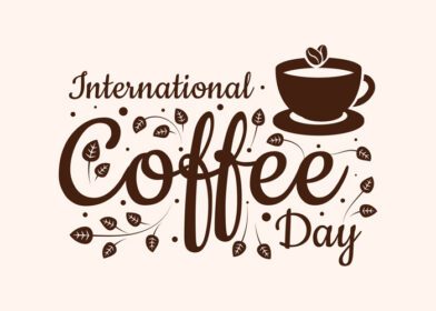 دانلود لوگوی روز جهانی قهوه مفهوم رویداد غذایی اکتبر
