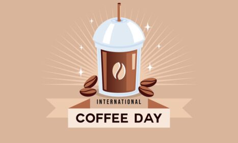 دانلود لوگوی روز جهانی قهوه پس زمینه لوگو فنجان قهوه