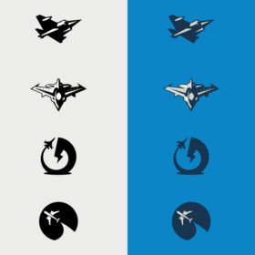 دانلود لوگوی طراحی لوگوی هواپیمای جت نماد پرواز که قابل استفاده برای