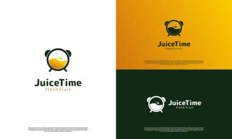 دانلود لوگو juice time طراحی لوگو ساعت آیکون با لوگو آب پرتقال