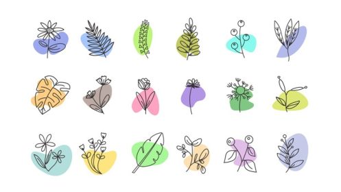 دانلود وکتور ابله طراحی شده با دست عناصر گلدار تم بهار و تابستان وکتور گیاه شناسی گل و گیاه به سبک لاین آرت یا طرح کلی می تواند برای نماد جلد داستان هایلایت رسانه های اجتماعی استفاده شود