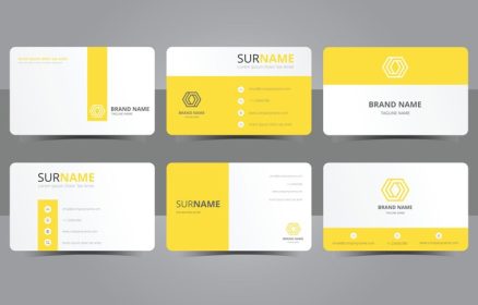 دانلود بروشور کارت ویزیت تجاری زرد طرح انتزاعی
