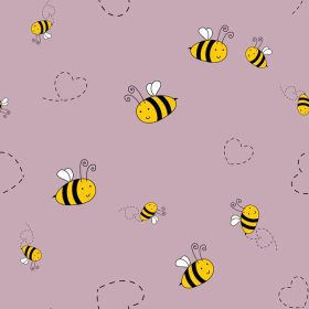دانلود وکتور زنبور عسل پس زمینه پترن بدون درز زیبا برای پارچه بچه ها