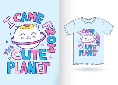 دانلود کارتون گربه سیاره ناز برای تی شرت