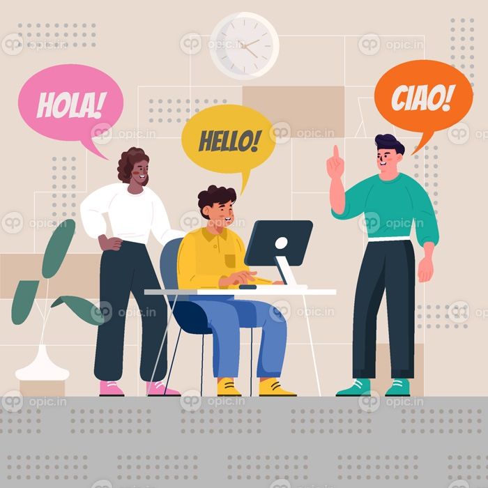 دانلود وکتور تیم چند قومیتی در دفتر مفهوم
