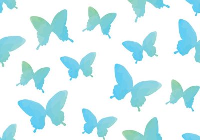 دانلود وکتور آبرنگ آبی پترن بدون درز پروانه مناسب برای تم زمستانی