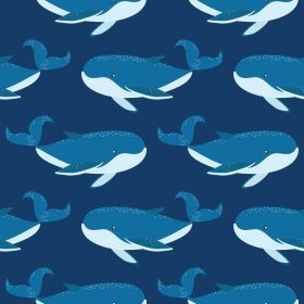 دانلود وکتور والپیپرهای بدون درز نهنگ آبی برای کودکان