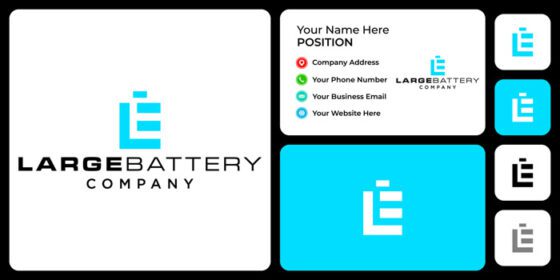 دانلود لوگو حرف lb مونوگرام باتری طراحی لوگو با کارت ویزیت