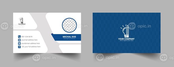 دانلود کارت ویزیت قالب طرح خلاقانه کارت ویزیت رنگ آبی و سفید