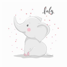 دانلود تصویر وکتور زیبا با بچه فیل