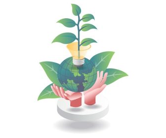 دانلود وکتور گیاهان در دست