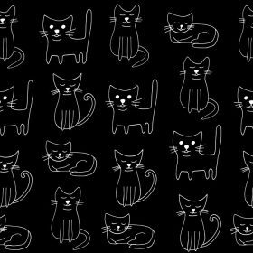 دانلود وکتور گربه ها با پترن بدون درز نماد ابله کشیده شده با دست