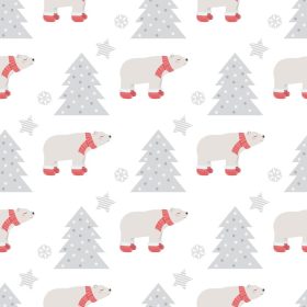 دانلود وکتور پترن بدون درز کریسمس با خرس قطبی زیبا