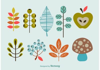 دانلود مجموعه وکتور اشکال وکتور فلور کارتونی تزئینی که شامل گیاهان یکپارچهسازی با سیستمعامل سیب و موارد دیگر می باشد