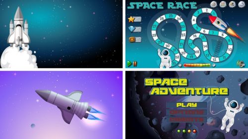 دانلود وکتور مجموعه تصاویر بازی های فضایی تصویر
