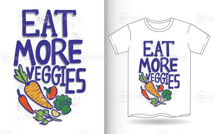 دانلود eat more veggies حروف دست کشیده برای تی شرت