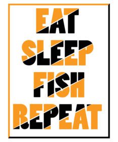 دانلود وکتور طرح تی شرت خوردن ماهی بخواب تکرار تایپوگرافی