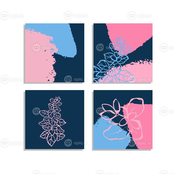 دانلود مجموعه وکتور با کلاژ پوستر مدرن با اشکال انتزاعی و