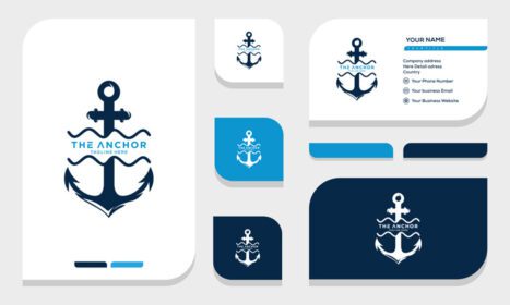 دانلود لوگو marine emblems retro logo with anchor anchor logo and