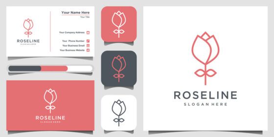 دانلود لوگوی مینیمالیستی گل رز زیبا زیبایی آرایشی یوگا و