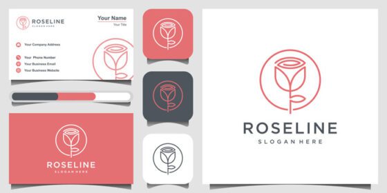 دانلود لوگوی مینیمالیستی گل رز زیبا زیبایی آرایشی یوگا و