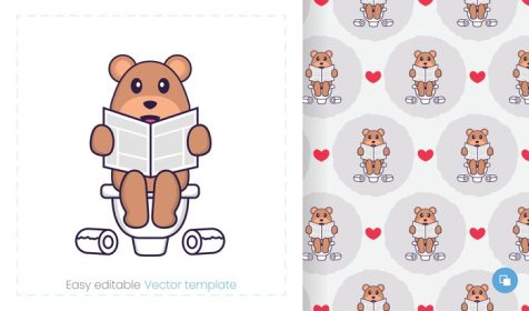 دانلود وکتور شخصیت طلسم خرس ناز برای استیکرها قابل استفاده است