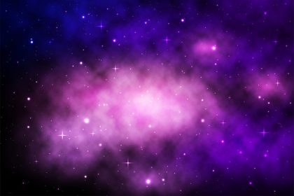 دانلود وکتور پس زمینه کهکشان فضایی با ستارگان درخشان و بردار سحابی کیهان با کهکشان راه شیری رنگارنگ در تصویر برداری وکتور شب پرستاره