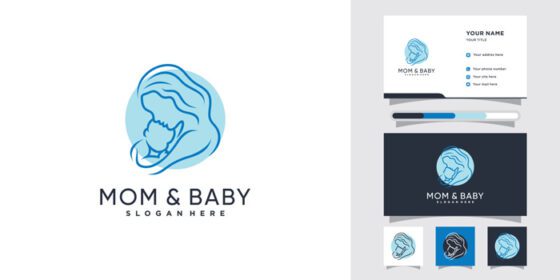 دانلود لوگو طرح لوگو مادر و نوزاد با مفهوم فضای منفی و