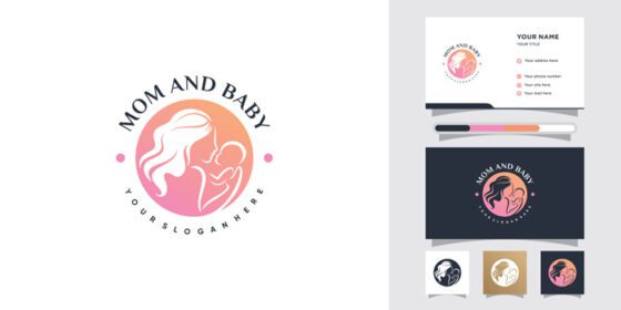 دانلود لوگو طرح لوگو مادر و نوزاد با مفهوم فضای منفی و