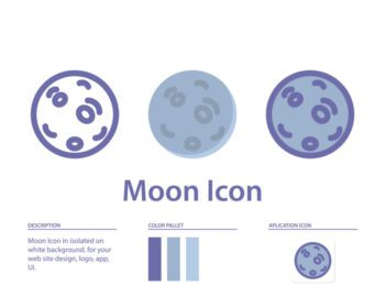 دانلود نماد ماه لوگو جدا شده بر روی پس زمینه سفید برای طراحی وب سایت شما لوگو برنامه طراحی رابط کاربری گرافیکی وکتور تصویر گرافیکی و stroke eps قابل ویرایش