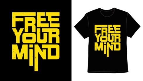 دانلود رایگان طرح تی شرت شعاری تایپوگرافی ذهن شما مدرن