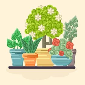 دانلود وکتور وکتور گیاهان رنگارنگ و طرح طرح گلدان ایده آل برای پروژه های چاپی و طراحی وب که در فرمت های ai eps و svg موجود است