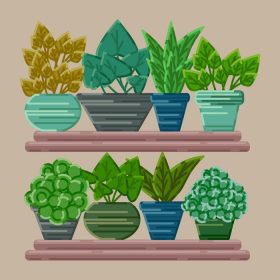 دانلود مجموعه وکتور گیاهان گلدانی به سبک تصویری طرح کلی ایده آل برای پروژه های چاپی و طراحی وب در فرمت های ai eps و svg
