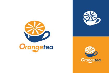 دانلود لوگو وکتور مفهومی طراحی نماد لوگو چای نارنجی
