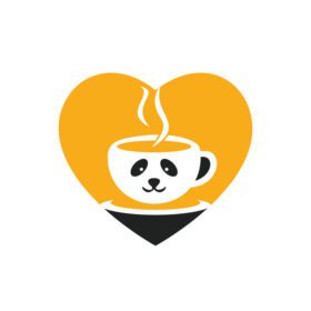دانلود لوگو پاندا قهوه وکتور قالب طراحی لوگو کافی شاپ یا