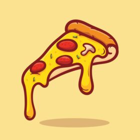 دانلود لوگو برش پیتزا جدا شده وکتور طرح رنگی