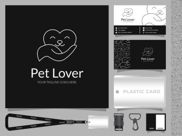 دانلود کارت ویزیت لوگوی عاشق حیوانات خانگی با طراحی ست قالب هویت سازمانی