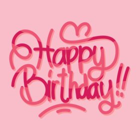 دانلود grab this happy birthday typography وکتور با طرح رنگ صورتی