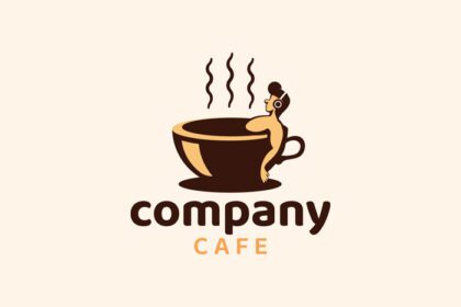 دانلود لوگو آرم کافه ریلکسی با ترکیب فنجان قهوه و