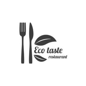 دانلود آرم برچسب رستوران عناصر آرم خدمات غذایی جدا شده بر روی پس زمینه سفید تصویر برداری الگوی طراحی گرافیکی لوگوتایپ