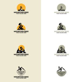 دانلود لوگو سوار دوچرخه کوهستان وکتور آرم نشان ورزشی