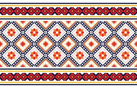 دانلود وکتور پترن بوهو قومی با گل در طرح رنگ های روشن برای کاغذ دیواری فرش بسته بندی لباس پارچه باتیک تصویر وکتور طرح گلدوزی با تم های قومیتی