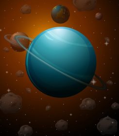 دانلود وکتور سیاره اورانوس در پس زمینه فضا