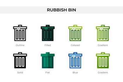 دانلود لوگو نماد سطل زباله در سبک های مختلف وکتور سطل زباله