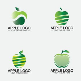 دانلود ست لوگو سیب لوگو میوه طرح غذای سالم طرح لوگو سیب