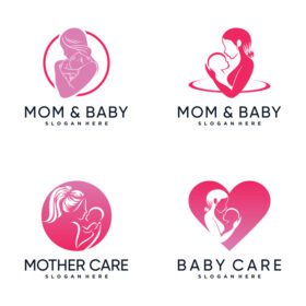 دانلود مجموعه لوگو با الهام از طراحی لوگوی مادر و نوزاد با